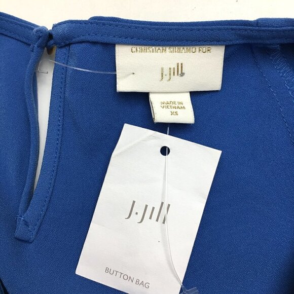 NEW J. Jill Christian Siriano Blue Dress 3/4 Bell Sleeves Pullover Size XS - Picture 2 of 9